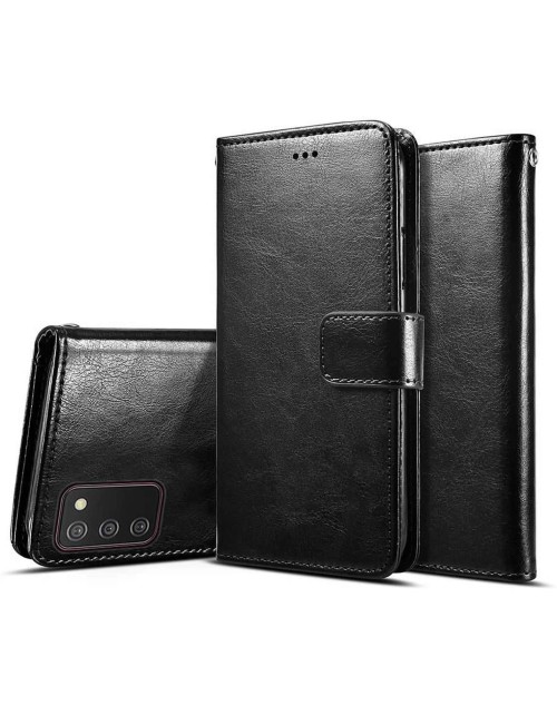 Samsung Galaxy A21s Vegan PU Leather Flip Book Style Wallet Case Cover